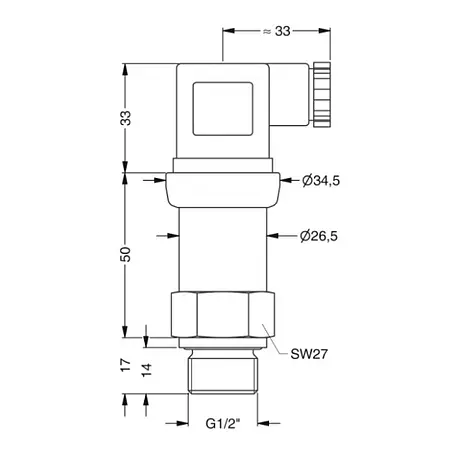Standardabmessungen vom Druckmessumformer