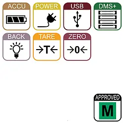 Icons für die Eichfähige / geeichte Waage PCE-MS B3T-1-M