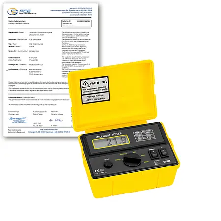 Elektrische Messtechnik Ohmmeter PCE-MO 2001-ICA inkl. ISO-Kalibrierzertifikat