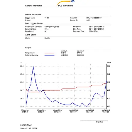 PDF-Datenlogger PCE-HT 72 PDF