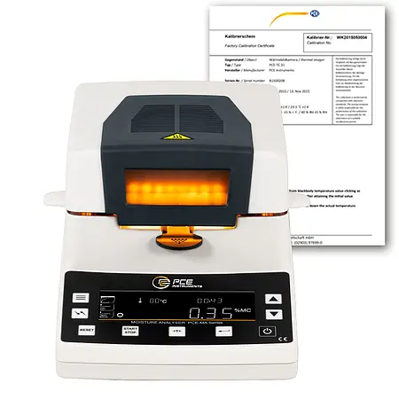 Feuchteanalysatorwaage PCE-MA 200-ICA inkl. ISO-Kalibrierzertifikat