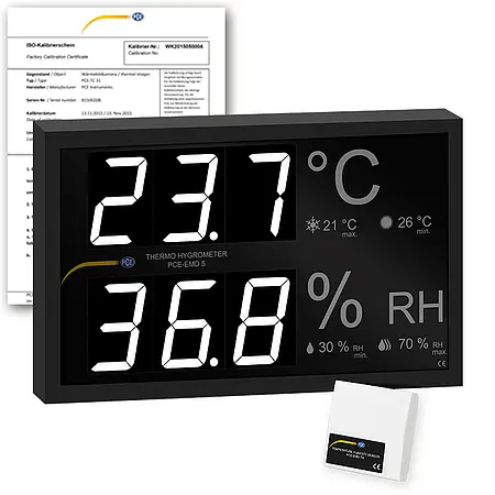 Feuchtemessgerät (Rel.) PCE-EMD 5-ICA inkl. ISO-Kalibrierzertifikat