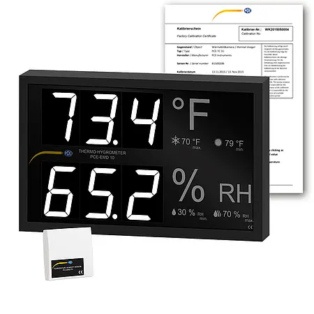 Feuchtemesstechnik Hygrometer PCE-EMD 10-ICA inkl. ISO-Kalibrierzertifikat