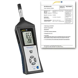 HLK-Messgerät für Feuchte PCE-HVAC 3-ICA inkl. ISO-Kalibrierzertifikat
