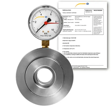 Hydraulische Kraftaufnehmer PCE-HFG 10K-ICA inkl. ISO Kalibrierzertifikat