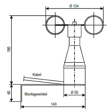 Kleinwindgeber KWG1 Abmessungen