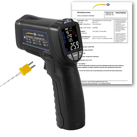 Laser Thermometer inkl. Typ-K und ISO-Kalibrierzertifikat