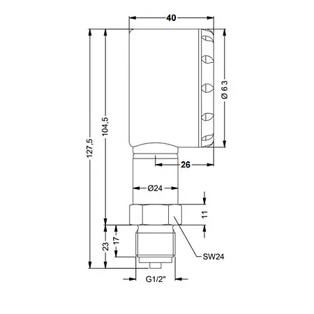 PCE-DMM 11 Manometer Abmessungen 1/2"