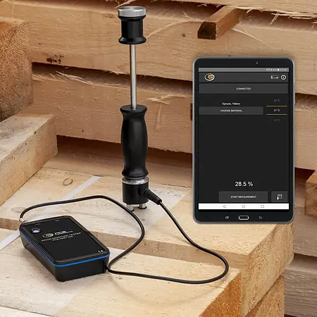 Materialfeuchtemessgerät Anwendungsbild