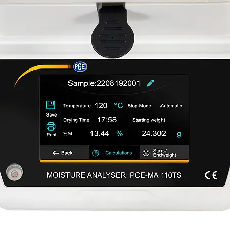 Materialfeuchtemessgerät Touchdisplay