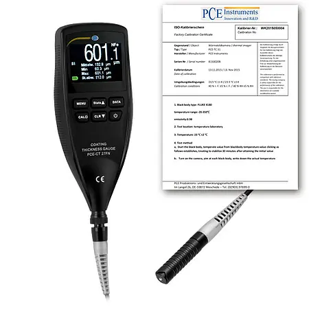 Oberflächenmesstechnik Schichtdickenmesser PCE-CT 27FN-ICA inkl. ISO-Zertifikat