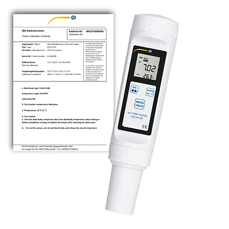 pH-Meter PCE-PH 26F-ICA inkl. ISO-Kalibrierzertifikat