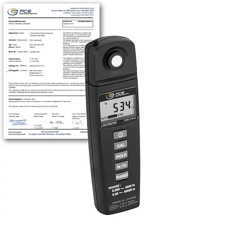 Strahlungsmesstechnik Luxmessgerät PCE-170 A-ICA inkl. ISO-Kalibrierzertifikat