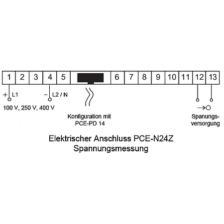 Anschluss PCE-N24Z Spannungsmessung