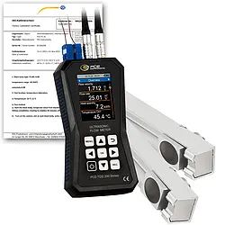 Ultraschall Durchflussmessgerät PCE-TDS 200+ MR-ICA inkl. ISO-Kalibrierzertifikat