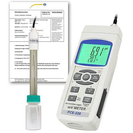 Umwelt Messtechnik pH-Meter PCE-228-ICA inkl. ISO-Kalibrierzertifikat