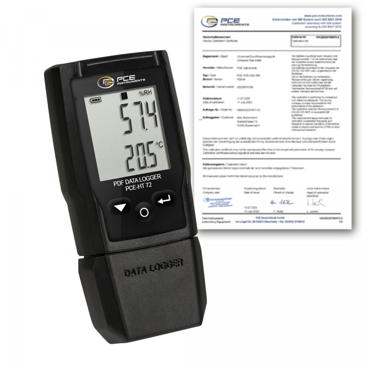Transport Datenlogger PCE-HT 72-ICA inkl. ISO-Kalibrierzertifikat