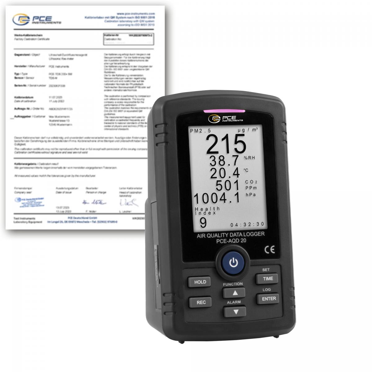 Gaswarngerät PCE-AQD 20-ICA inkl. ISO-Kalibrierzertifikat