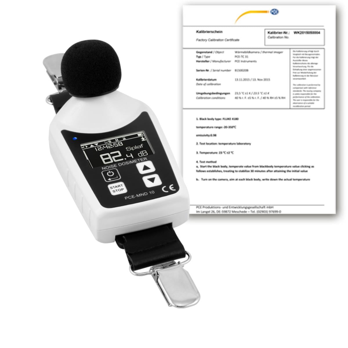 Schallpegelmessgerät PCE-MND 10-ICA inkl. ISO-Kalibrierzertifikat 