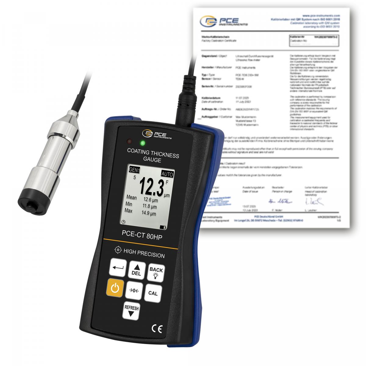 Oberflächenprüfgerät PCE-CT 80HP-FN3-ICA inkl. ISO-Kalibrierzertifikat