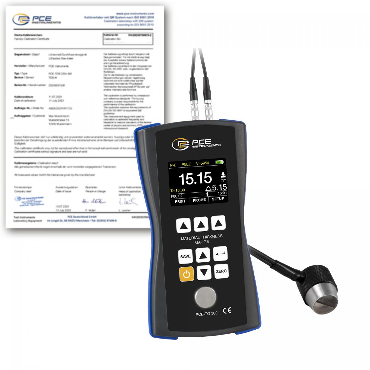 Materialprüfgerät PCE-TG 300-NO2-ICA inkl. ISO-Kalibrierzertifikat