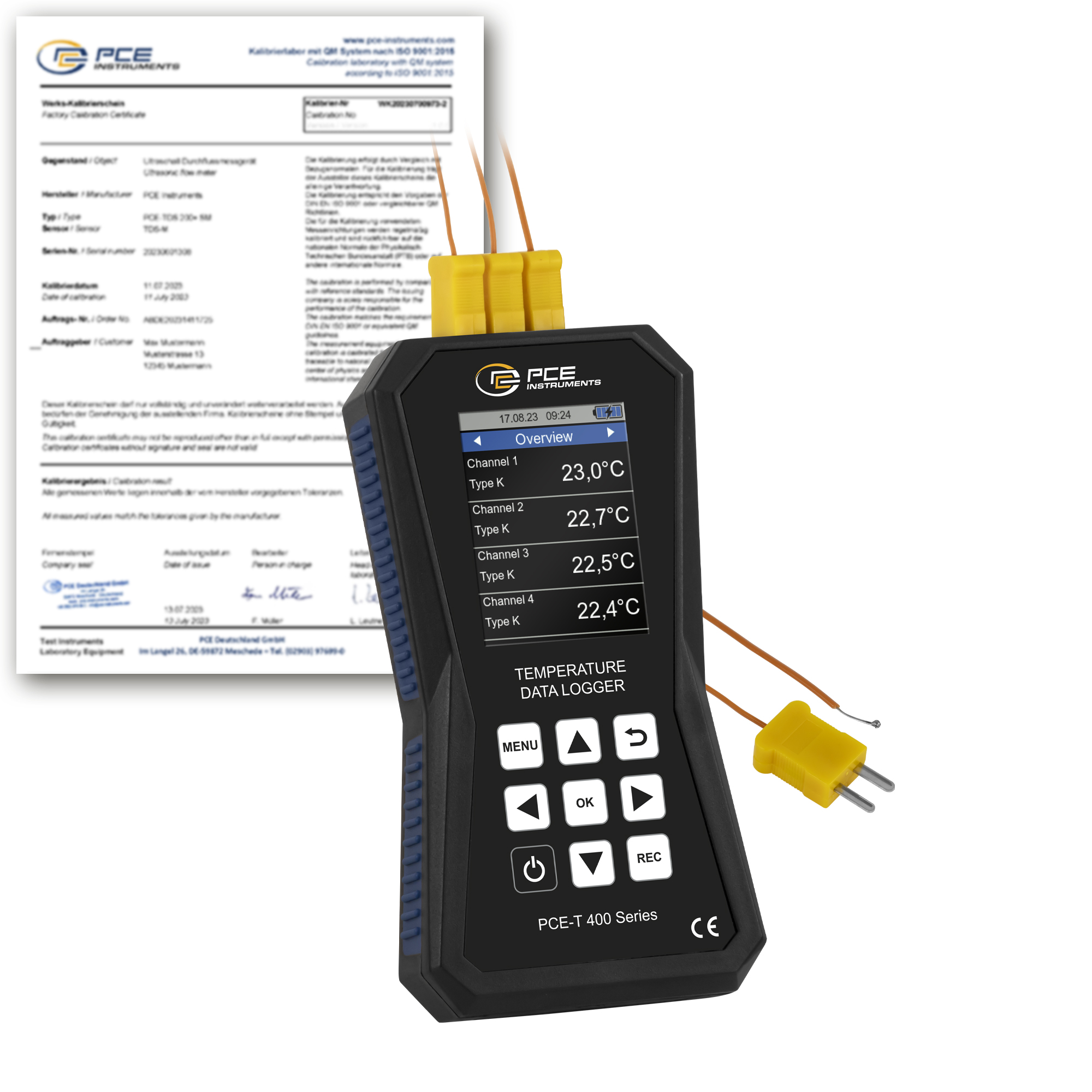 Vier-Kanal Temperatur Datenlogger / Temperaturlogger PCE-T 420-ICA