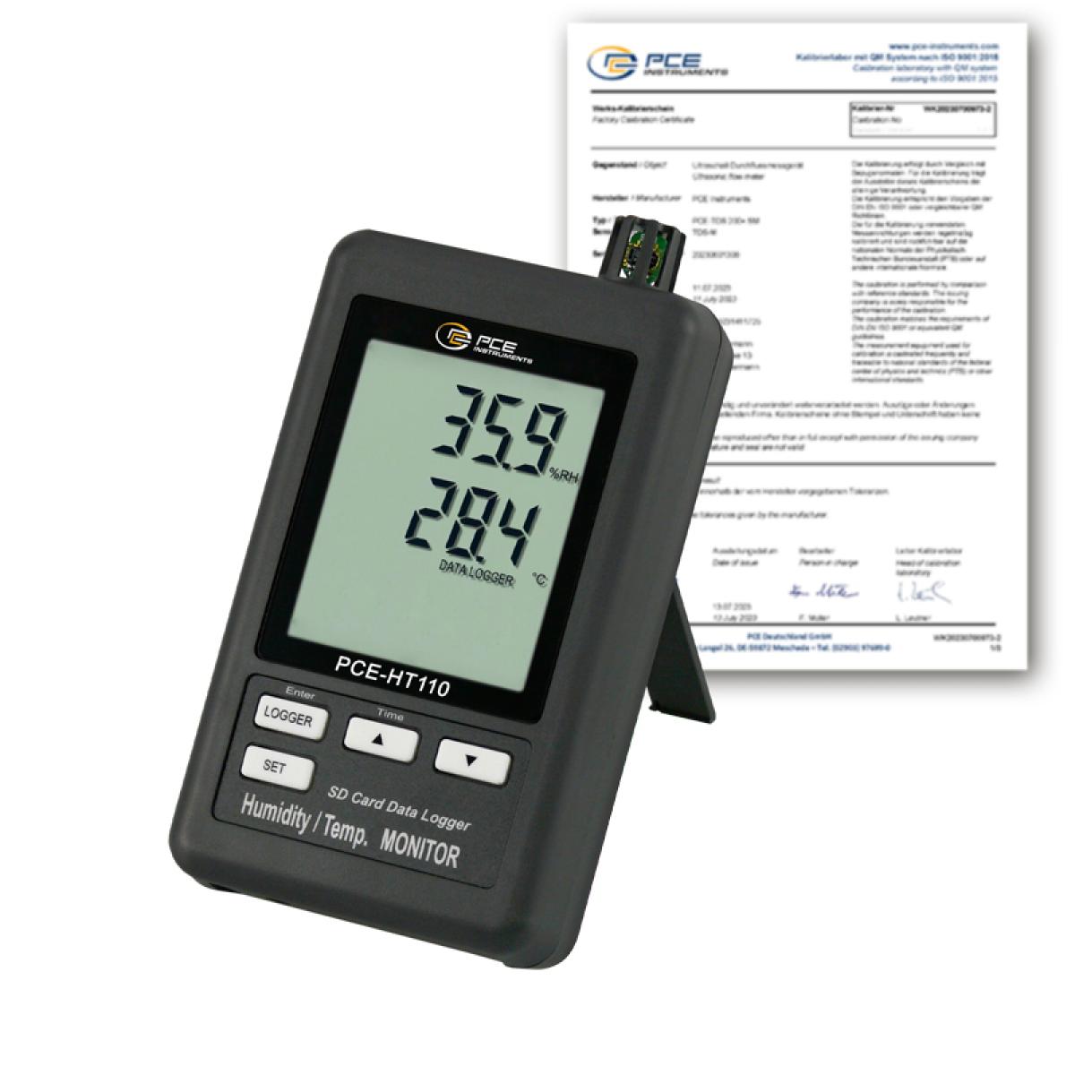 Temperatur-Datenlogger PCE-HT110-ICA inkl. ISO-Kalibrierzertifikat