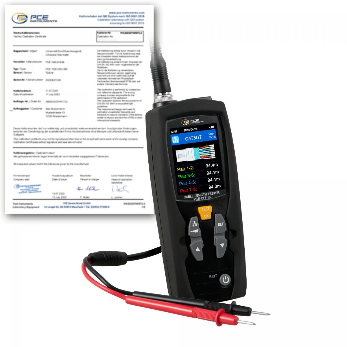 Netzwerktester PCE-CLT 10-ICA inkl. ISO-Kalibrierzertifikat