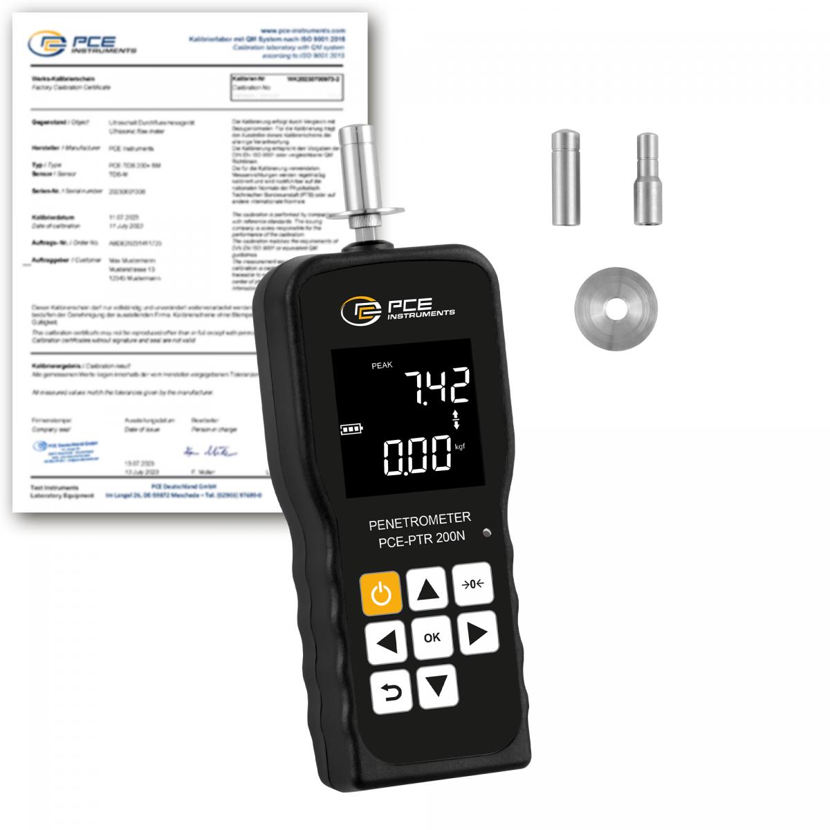 Dynamometer PCE-PTR 200N-ICA inkl. ISO-Kalibrierzertifikat