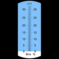 Brix Refraktometer mit LED-Beleuchtung - Skala.