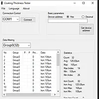 Lackdickenmessgerät PCE-CT 65 Software