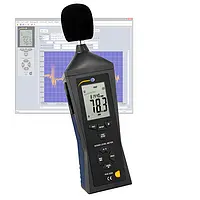 Schallpegelmessgerät digital mit buntem LC-Display, 35-135 dB(A),  Schallpegelmesser, inkl. Thermometer, Windschutz und Schutzhülle :  : Baumarkt