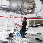 Starres Boroskop PCE-RS 40 Anwendung am Flugzeugtriebwerk