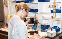 Viscometer in gebruik.