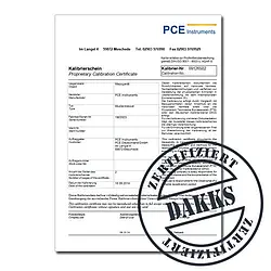 DAkkS kalibratiecertificaat voor trek- en drukkracht DIN ISO 376