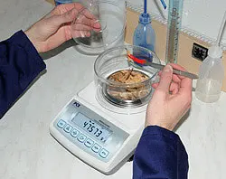 De analytische weegschaal in gebruikt