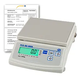 Compacte weegschaal PCE-BS 3000-ICA incl. ISO-kalibratiecertificaat