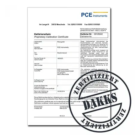DAkkS-kalibratie CAL-SL-DAKKS-07-2 (DIN EN ISO 17025) 7 vaste frequenties