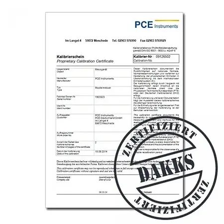 DAkkS-kalibratiecertificaat CAL-DAKKS-HT voor temperatuur en luchtvochtigheid