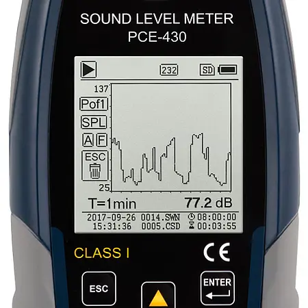 Decibelmeter PCE-430-SC 09 display
