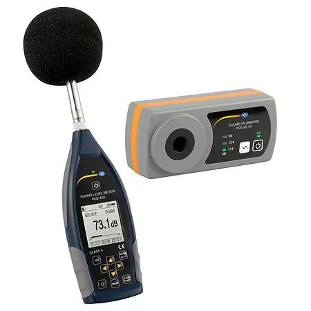 Decibelmeter PCE-428-KIT-N met geluidskalibrator