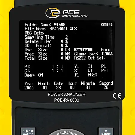 PCE-PA 8000 software