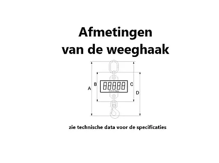 Hangweegschaal digitaal afmetingen