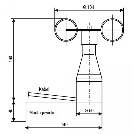 Inbouw impulsteller Technische tekening
