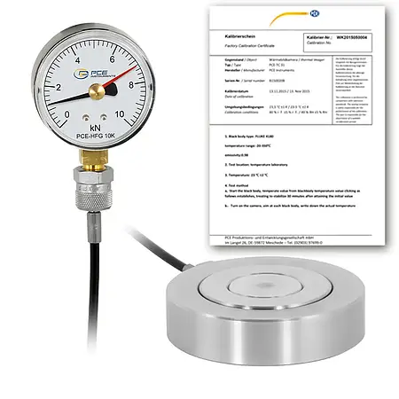 krachtmeter PCE-HFG 10K-E100-ICA incl. ISO-kalibratiecertificaat 