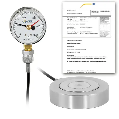 krachtmeter PCE-HFG 1K-E100-ICA incl. ISO-kalibratiecertificaat 