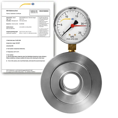 krachtmeter  PCE-HFG 25K-ICA incl. ISO-kalibratiecertificaat