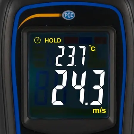 Luchtstroommeter Display