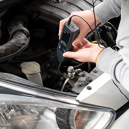 Meetinstrument voor auto's in gebruik