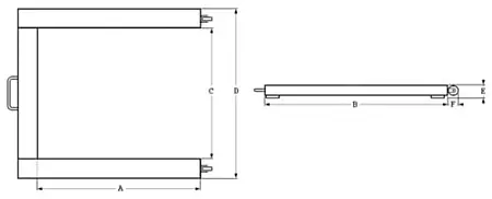 Palletweegschaal Technische tekening